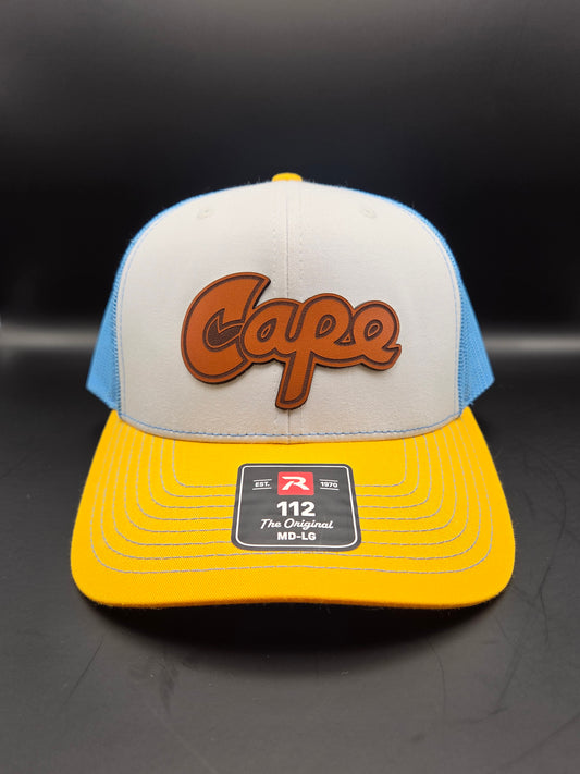 Cape Hat - White/Blue/Yellow