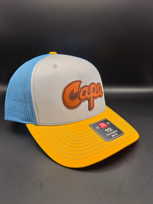 Cape Hat - White/Blue/Yellow