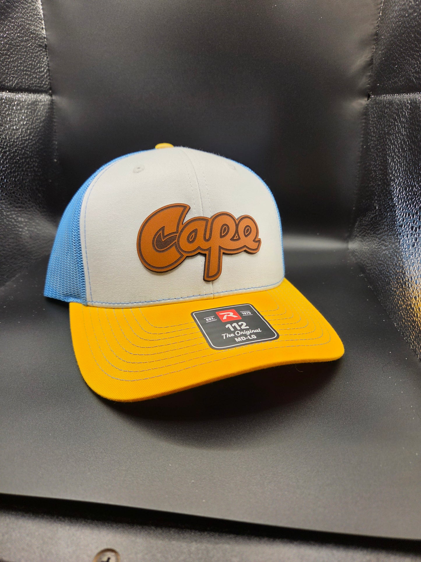 Cape Hat - White/Blue/Yellow